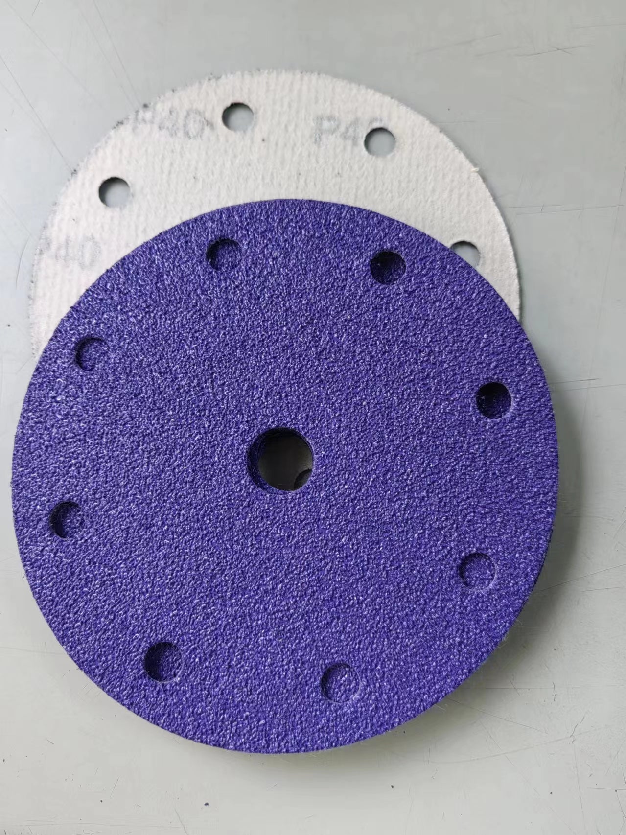 Sandpaper Purple 6", 9 Hole Grit 40 W/Ceramic